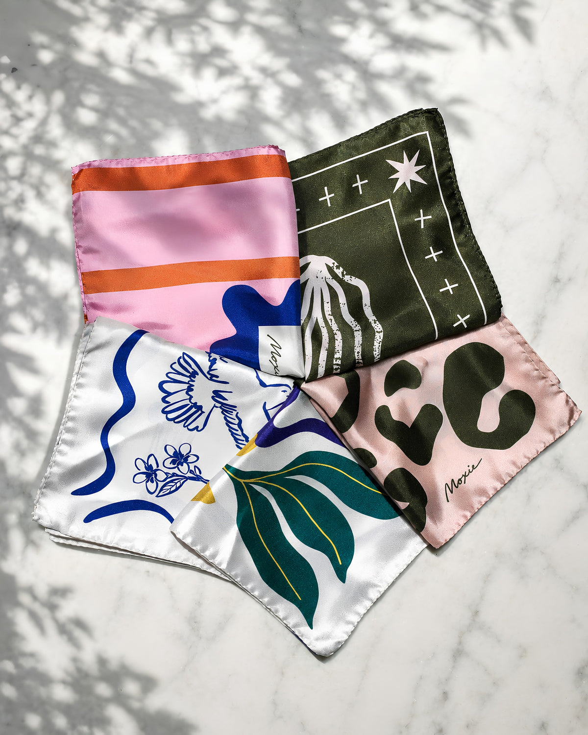 Silk Scarf "Postcard" - Powder Pink