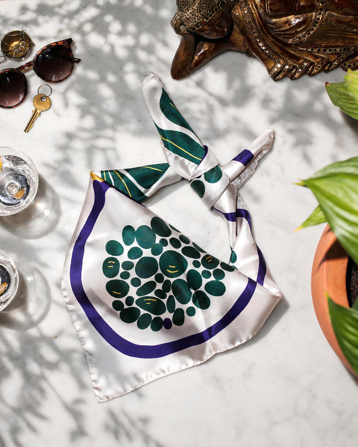 Silk Scarf "Muse" - Purple Corallite