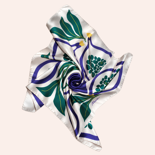 Silk Scarf "Muse" - Purple Corallite
