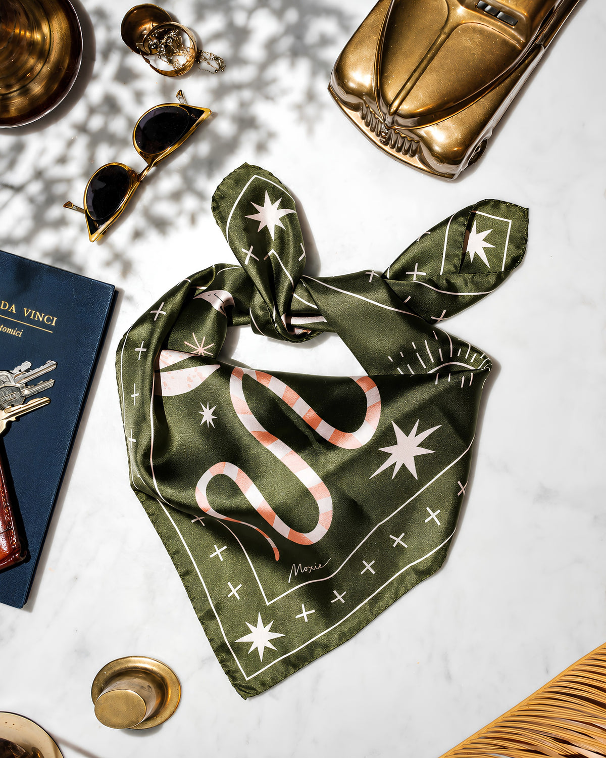 Silk Scarf "Outlaw" - Avocado Green