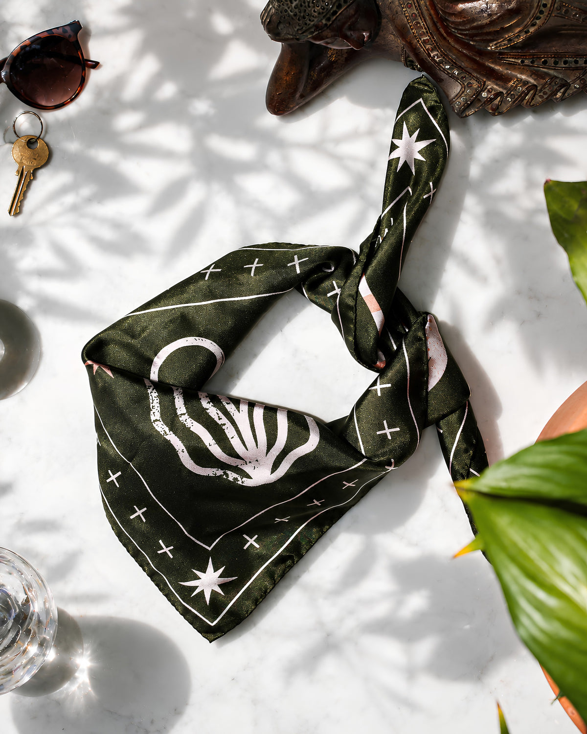 Silk Scarf "Outlaw" - Avocado Green