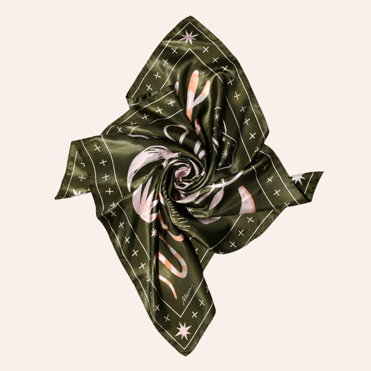 Silk Scarf "Outlaw" - Avocado Green