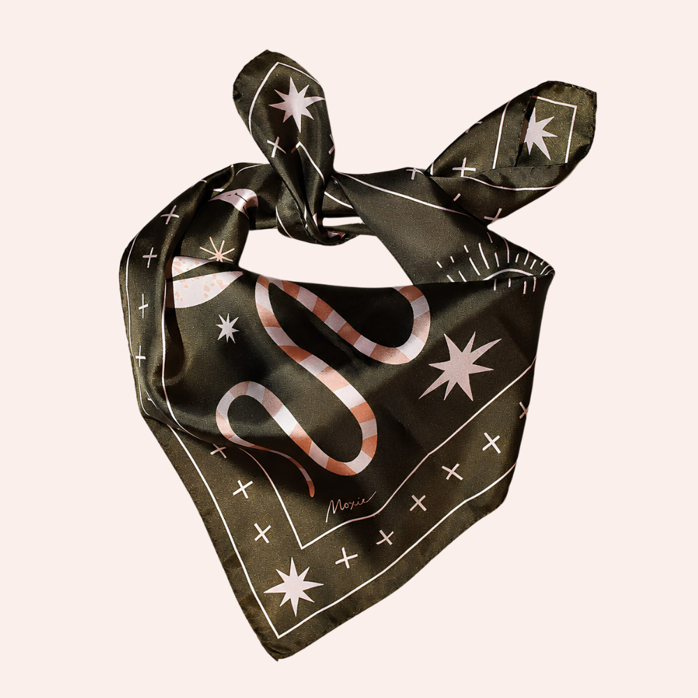 Silk Scarf "Outlaw" - Avocado Green