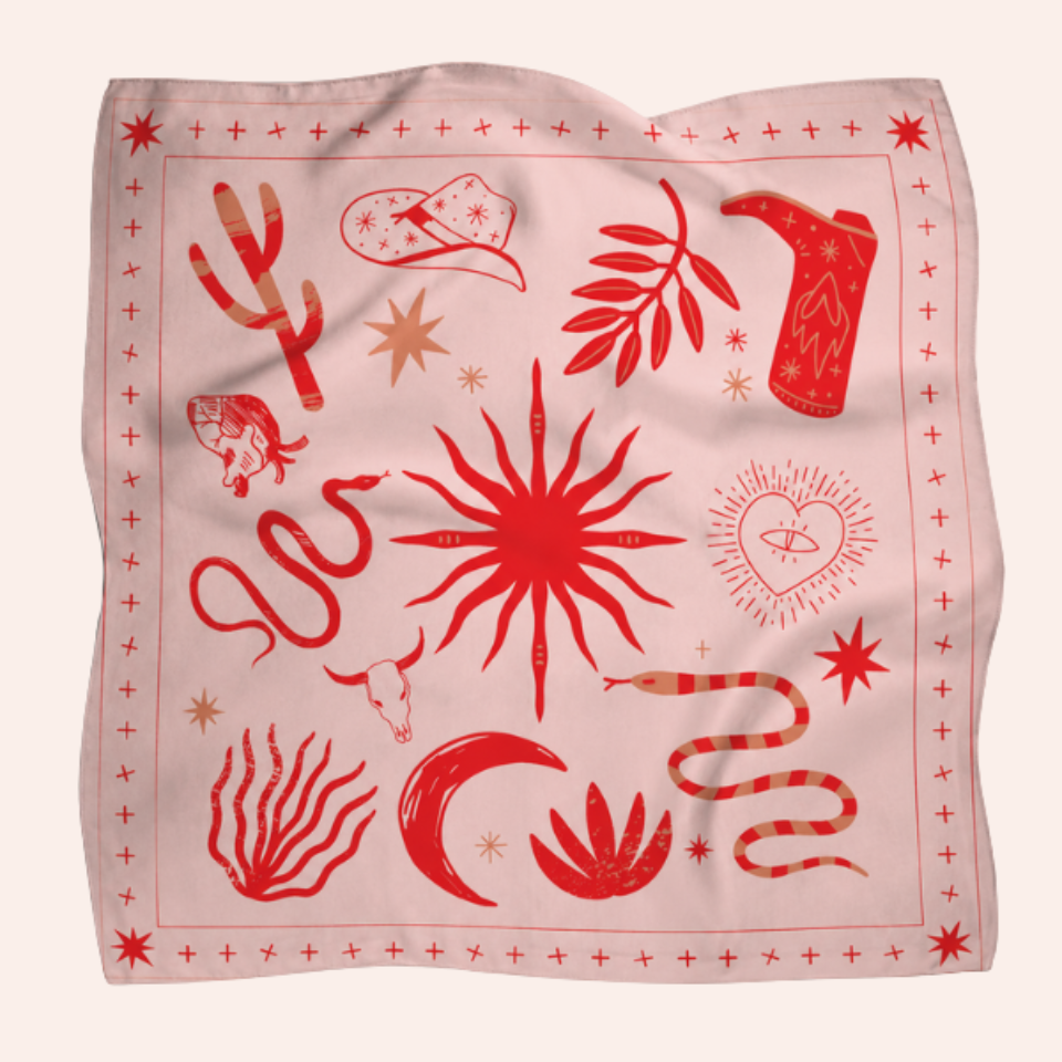 Silk Scarf "Outlaw" - Powder Pink
