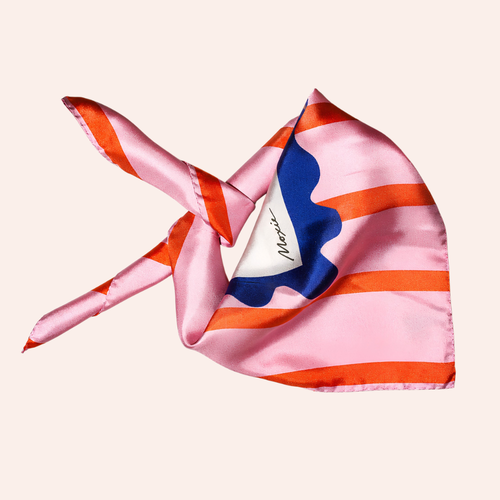 Silk Scarf "Postcard" - Powder Pink